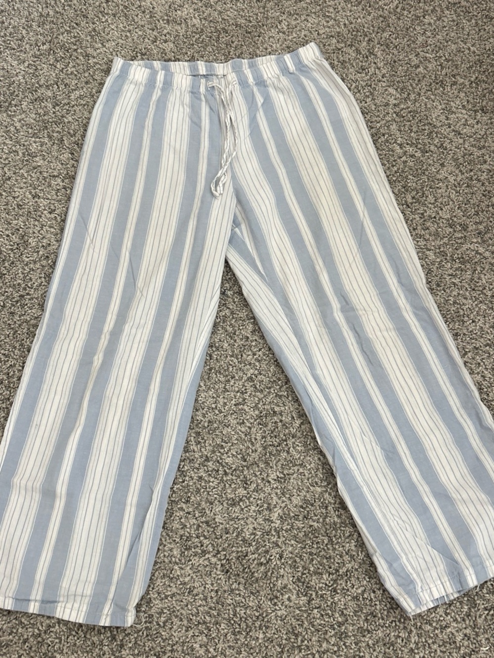 GAP Light Blue and White Striped Wide-Leg Pants